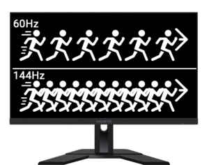 Voorbeel verversingssnelheid (Hertz) tussen 60Hz en 144Hz