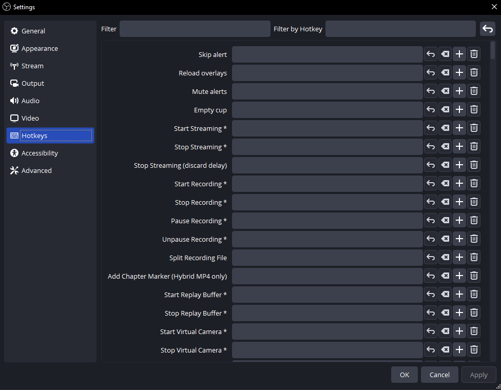 OBS Studio hotkey setup voor streamen